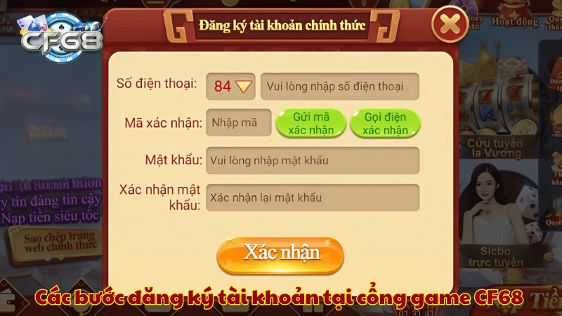 Điền thông tin cá nhân vào hệ thống 