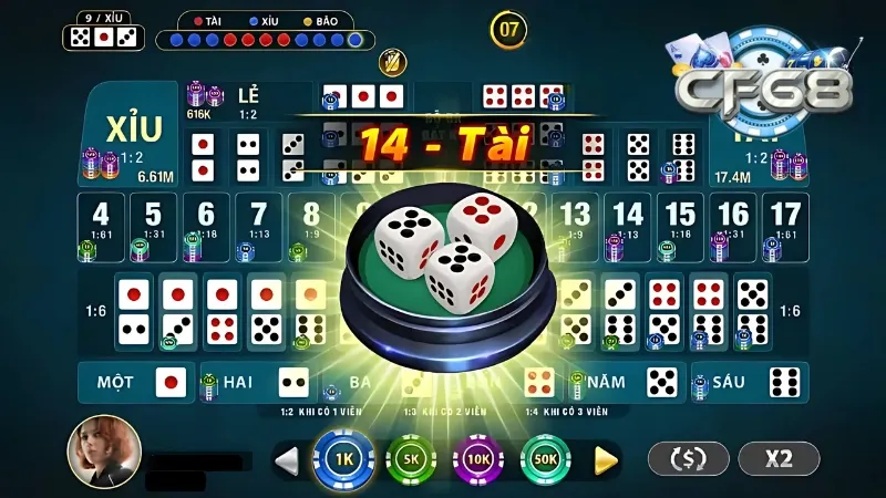 Game Tài Xỉu CF68 trực tuyến dễ chơi, kết quả minh bạch