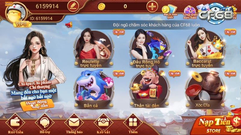 Đăng nhập tài khoản vào nhà cái CF68