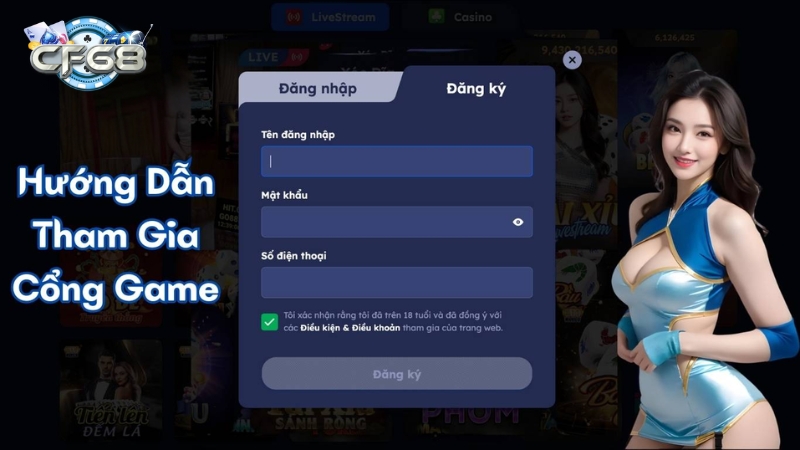 Truy cập vào cổng game CF68